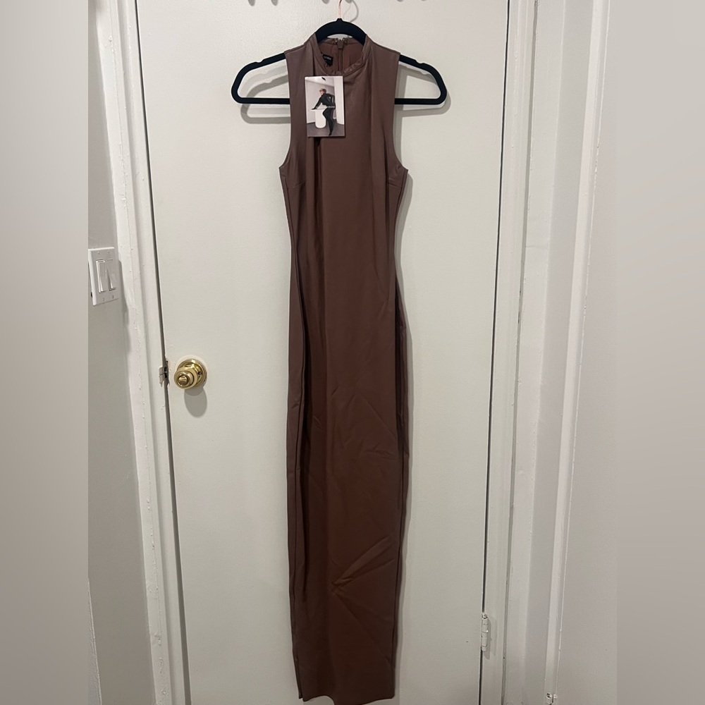Naked Wardrobe Brown Maxi Dress